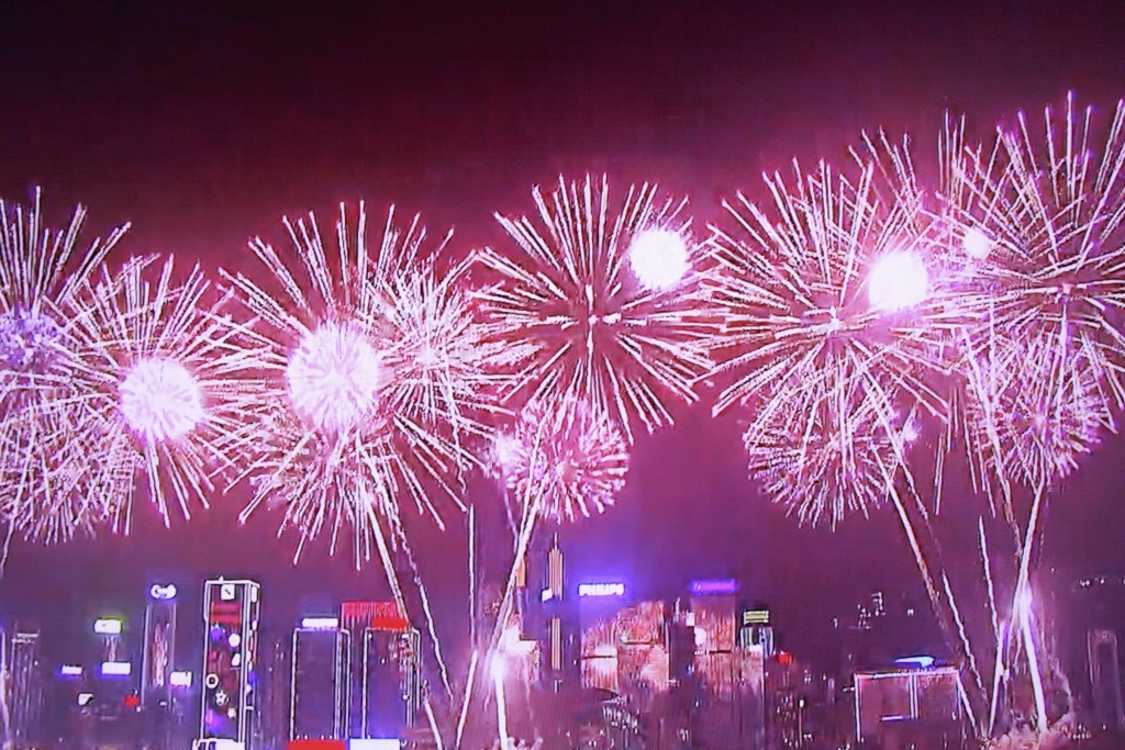 Chinese New Year Fireworks over Victoria Harbor